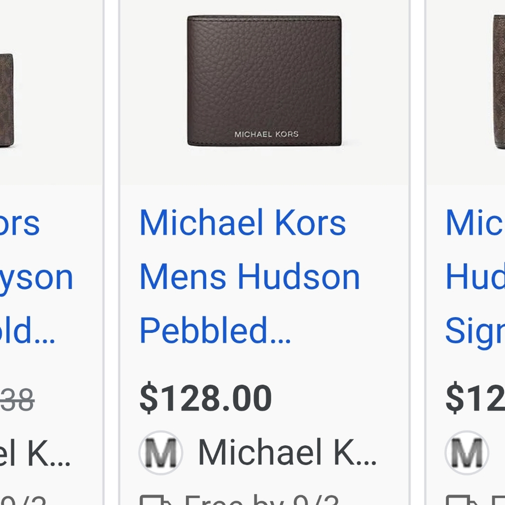 Michael Kors Dark Brown Leather Card Holder - Picture 3 of 3
